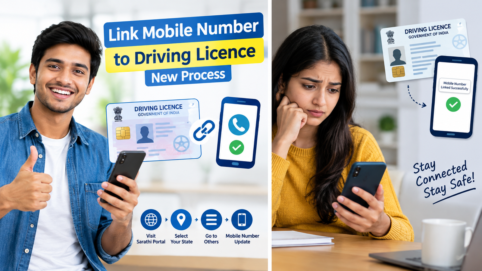 link a Driving licence with a mobile number